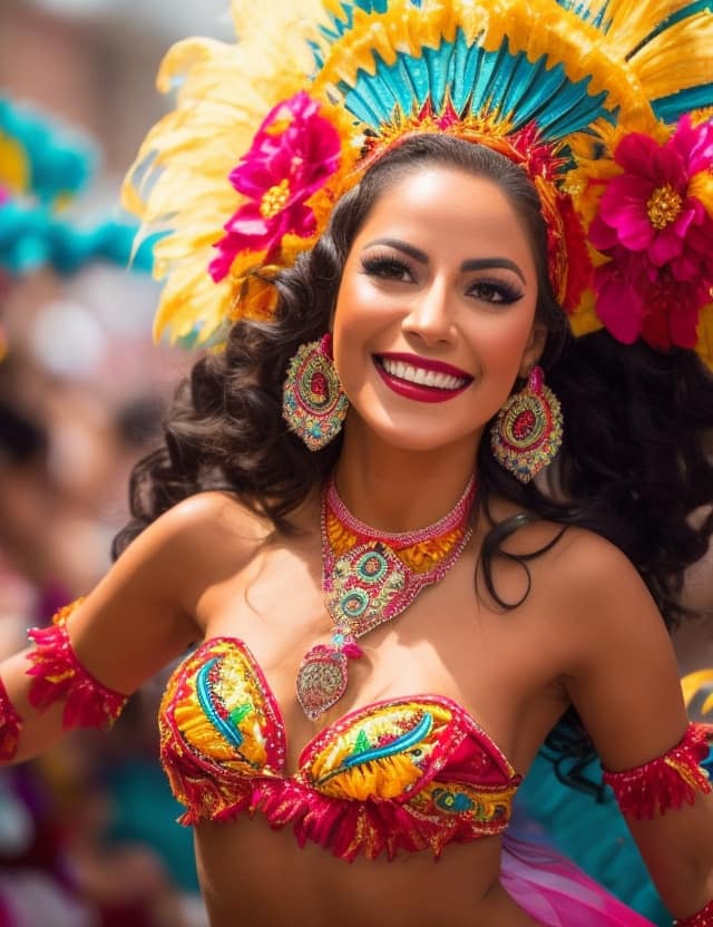 Una hermosa mujer en el carnaval de Mazatlan